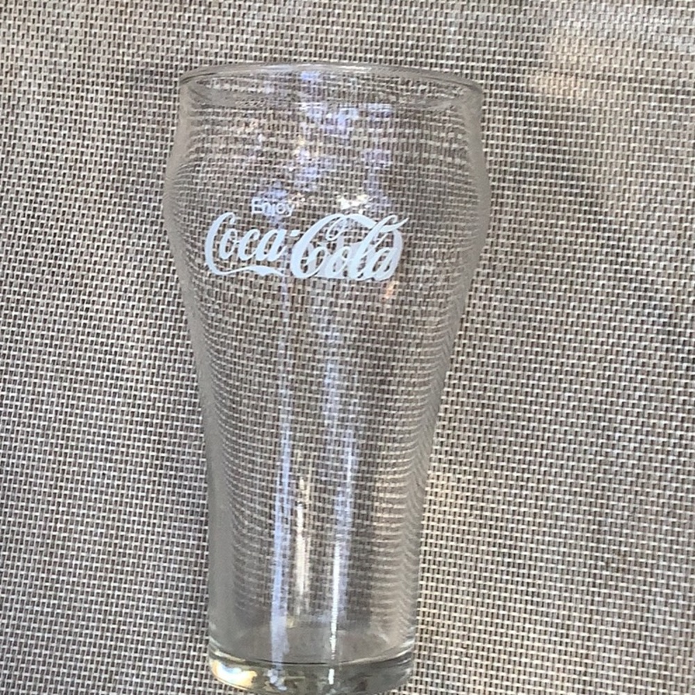 Vintage Enjoy Coca-Cola,  Enjoy Coke 12 oz glasses Clear With White Graphics